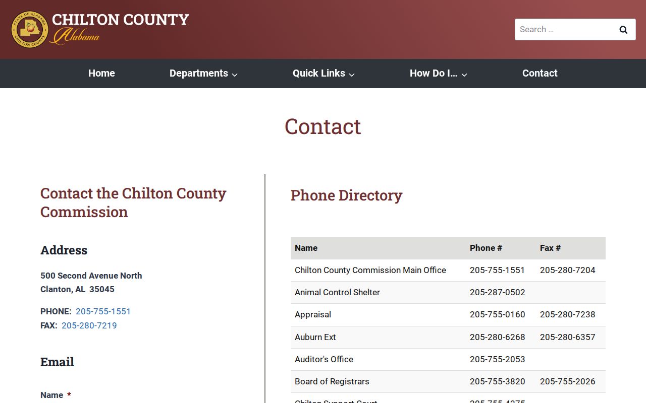 Clanton court docket county contact directory
