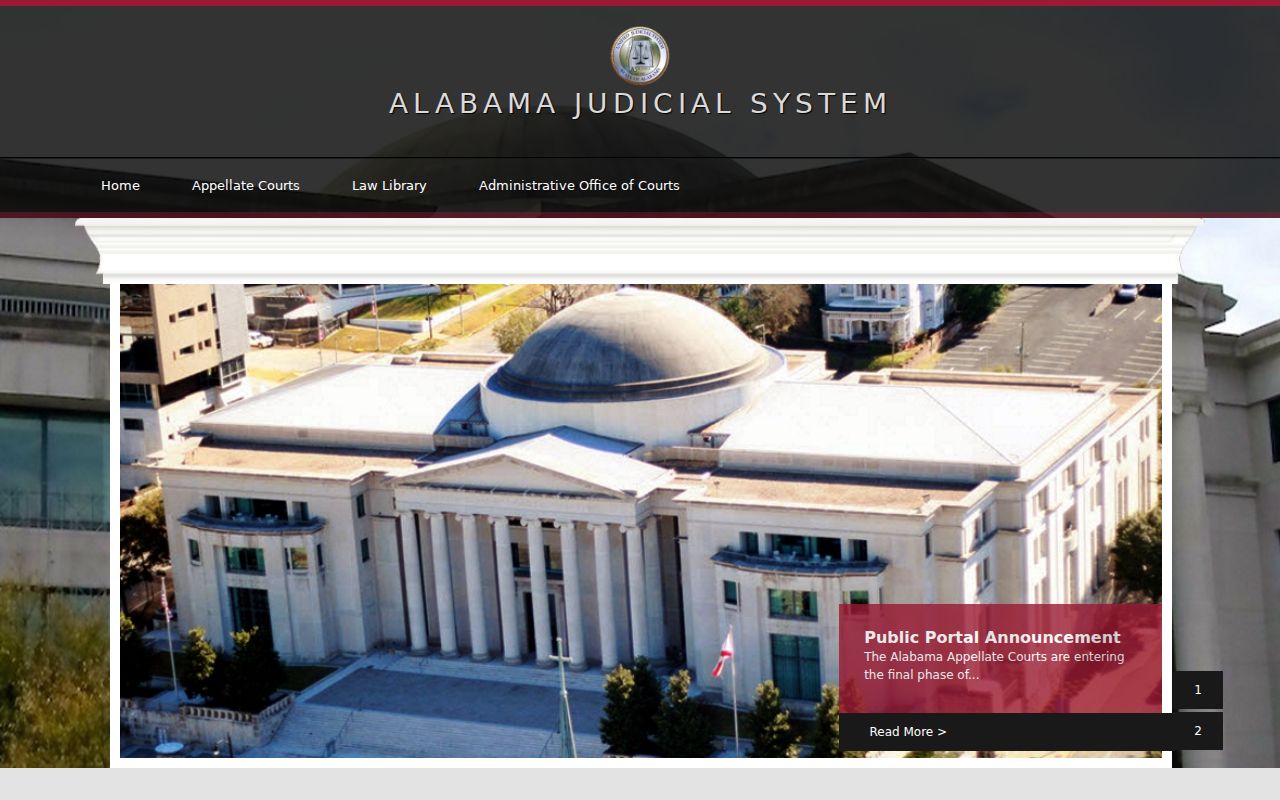 Chilton County court docket access through the Alabama Judicial System