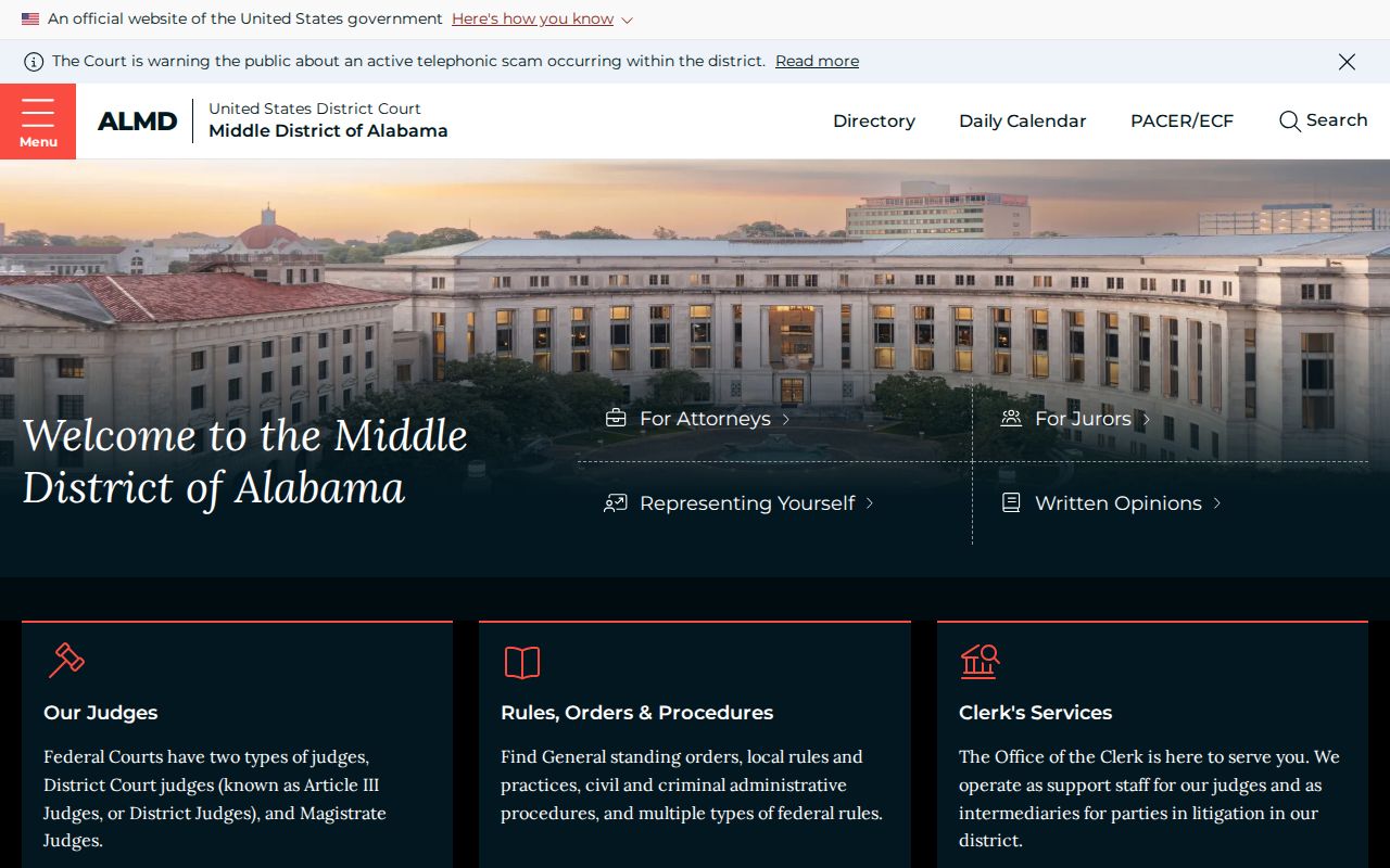 Middle District of Alabama federal court records for Chilton County